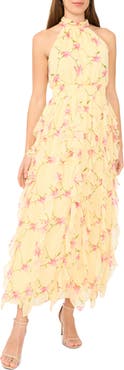 CeCe Smocked Maxi Halter Dress