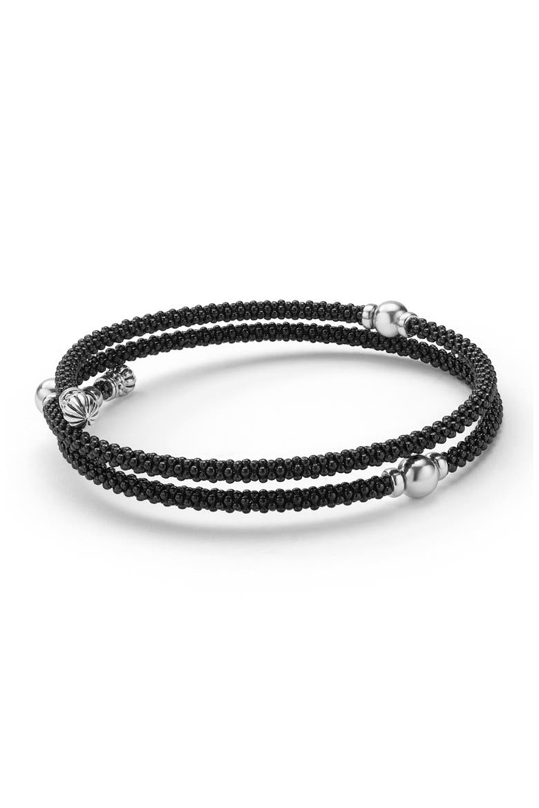 Caviar Bead Wrap Bracelet, Alternate, color, STERLING SILVER