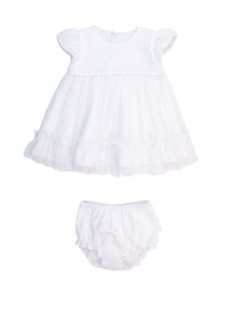 Baby Girls Dotted Tulle Dress & Rufflebutt Set