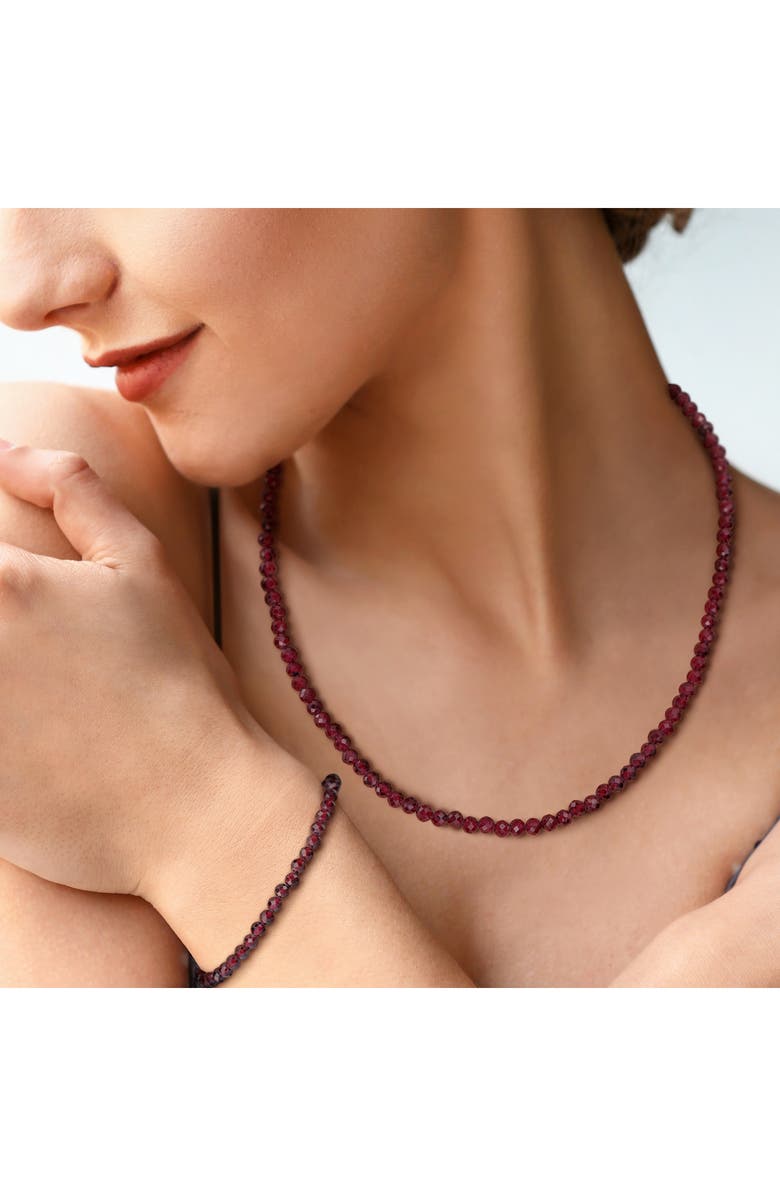 DELMAR Garnet Beaded Necklace & Bracelet Set, Alternate, color, 