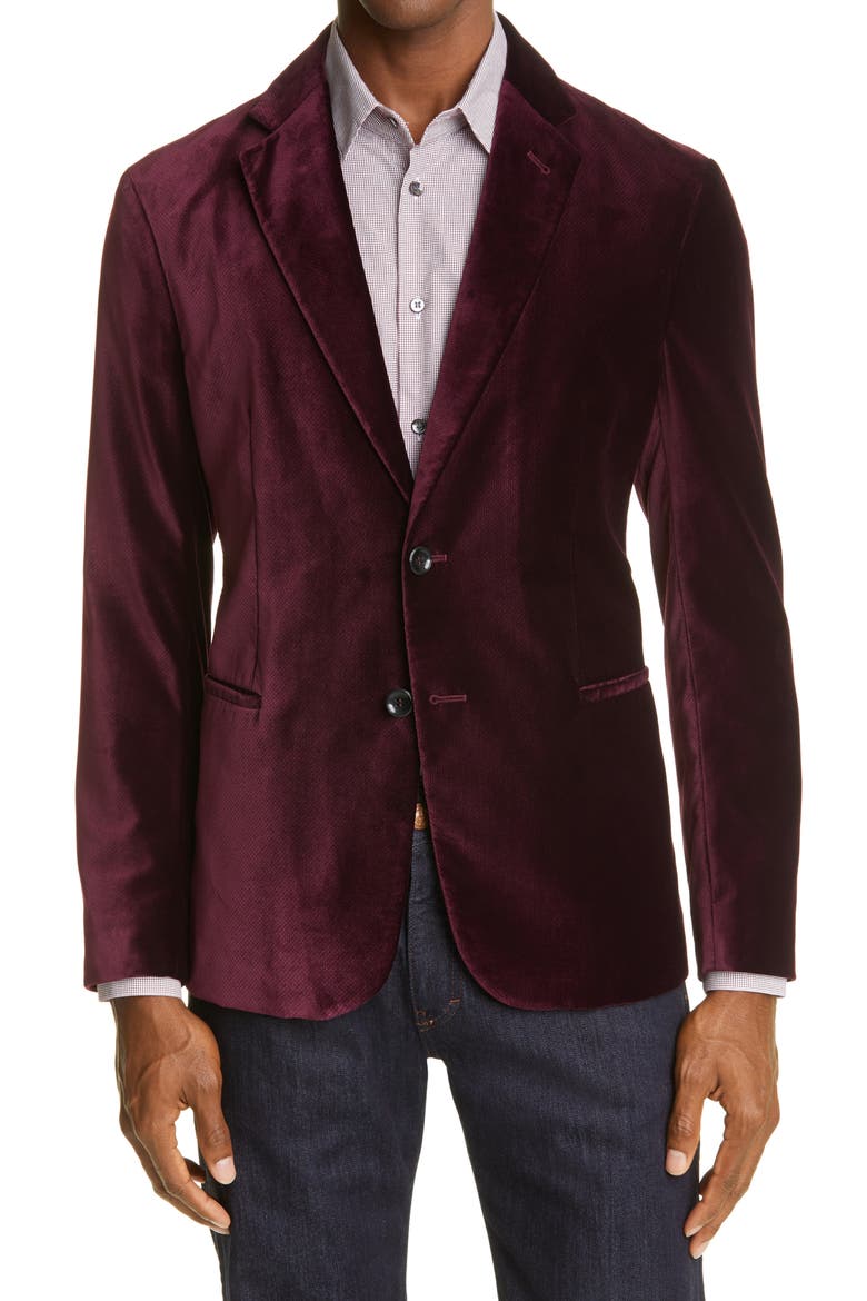 Velvet Blazer, Main, color, MAROON