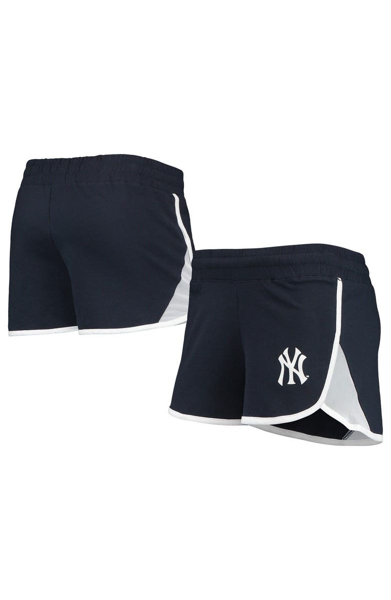 New Era Women's New Era Navy New York Yankees Stretch French Terry Shorts, Alternate, color, Navy