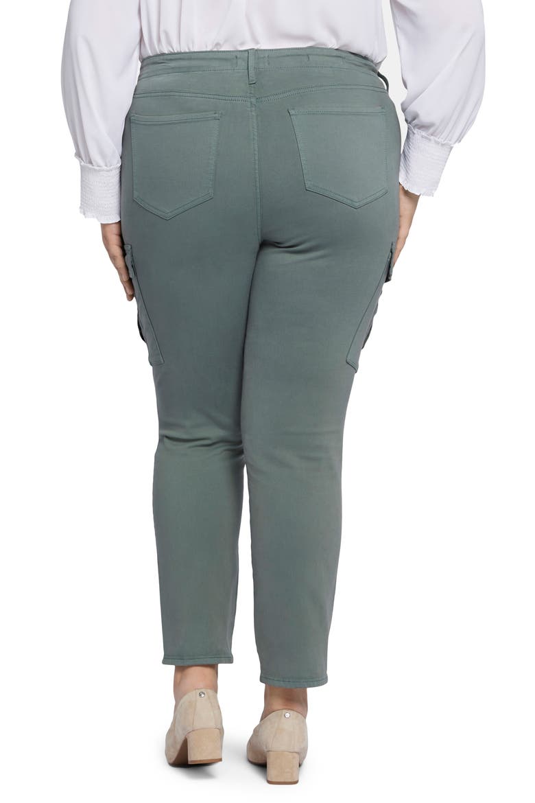 Sheri Hollywood Waist Slim Cargo Jeans, Alternate, color, SAGE LEAF