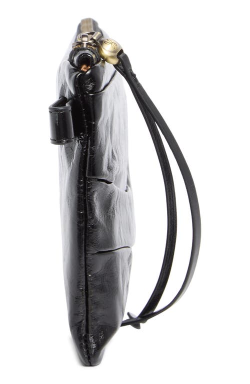Hobo Waver Leather Zip Pouch In Black