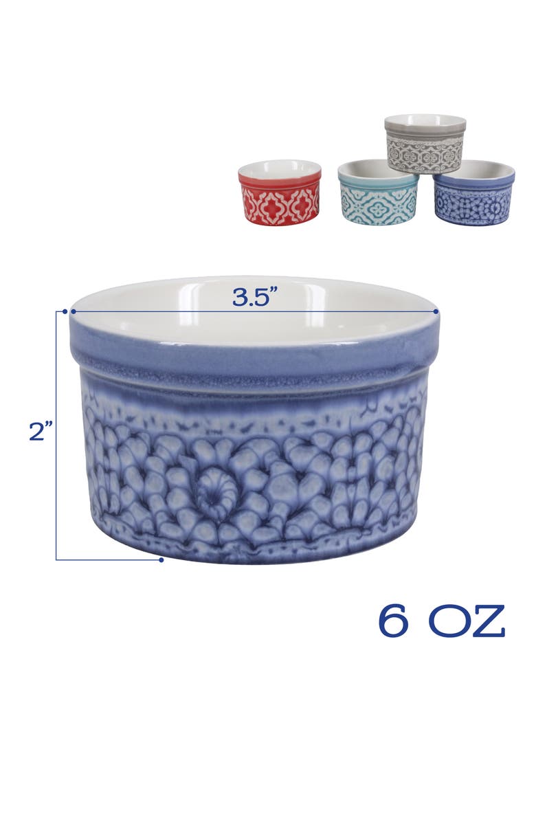 BIA Cordon Bleu Set of 4 Stoneware Dominique Ramekins, Alternate, color, Multi