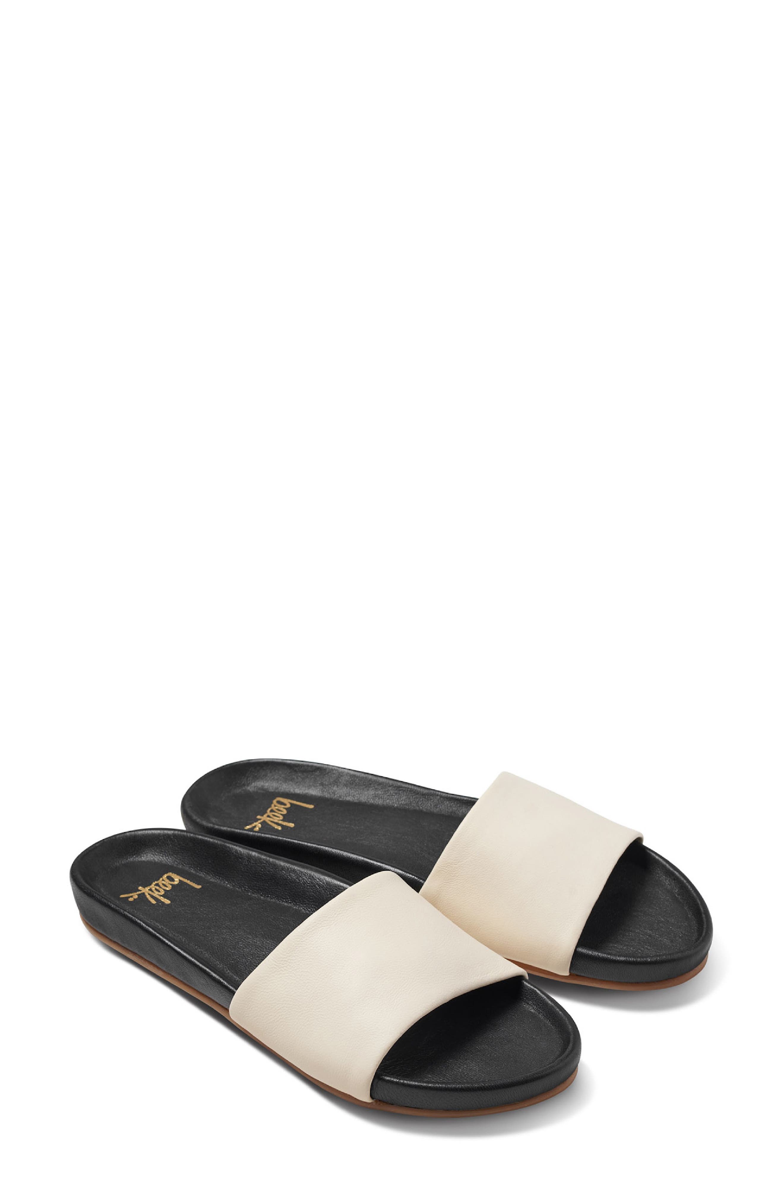 Beek Gallito Slide Sandal, Main, color, Eggshell/ Black