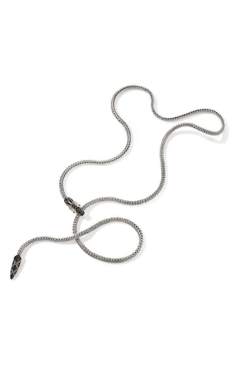 John Hardy Naga Lariat, Gold, Silver, Diamonds, Alternate, color, Black