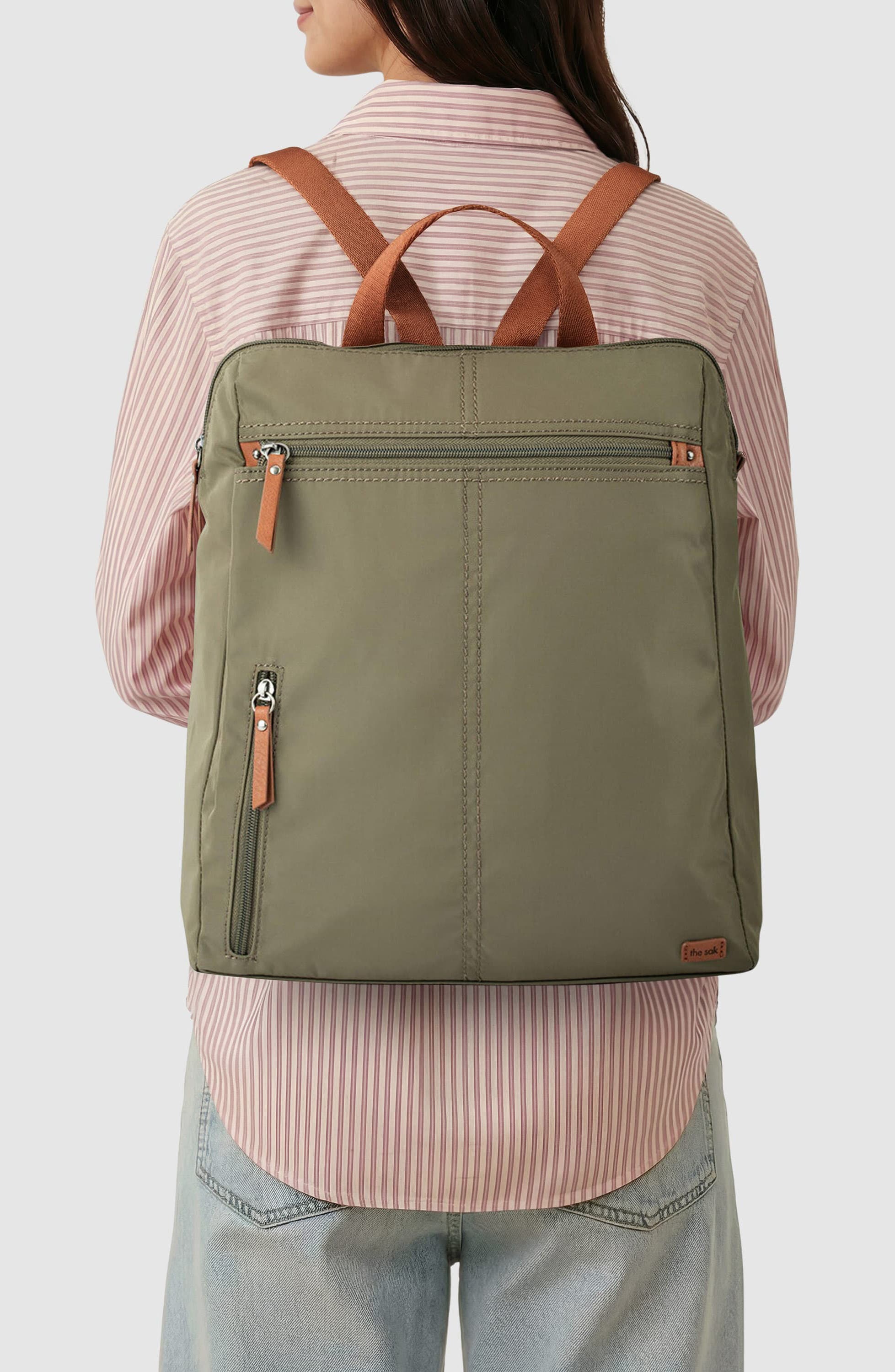 Esperato Nylon Backpack, Alternate, color, OLIVE E RB