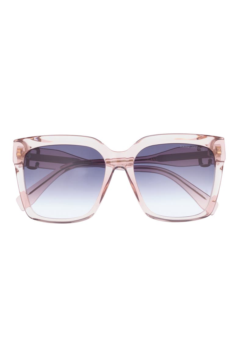 53mm Gradient Rectangular Sunglasses, Main, color, PINK