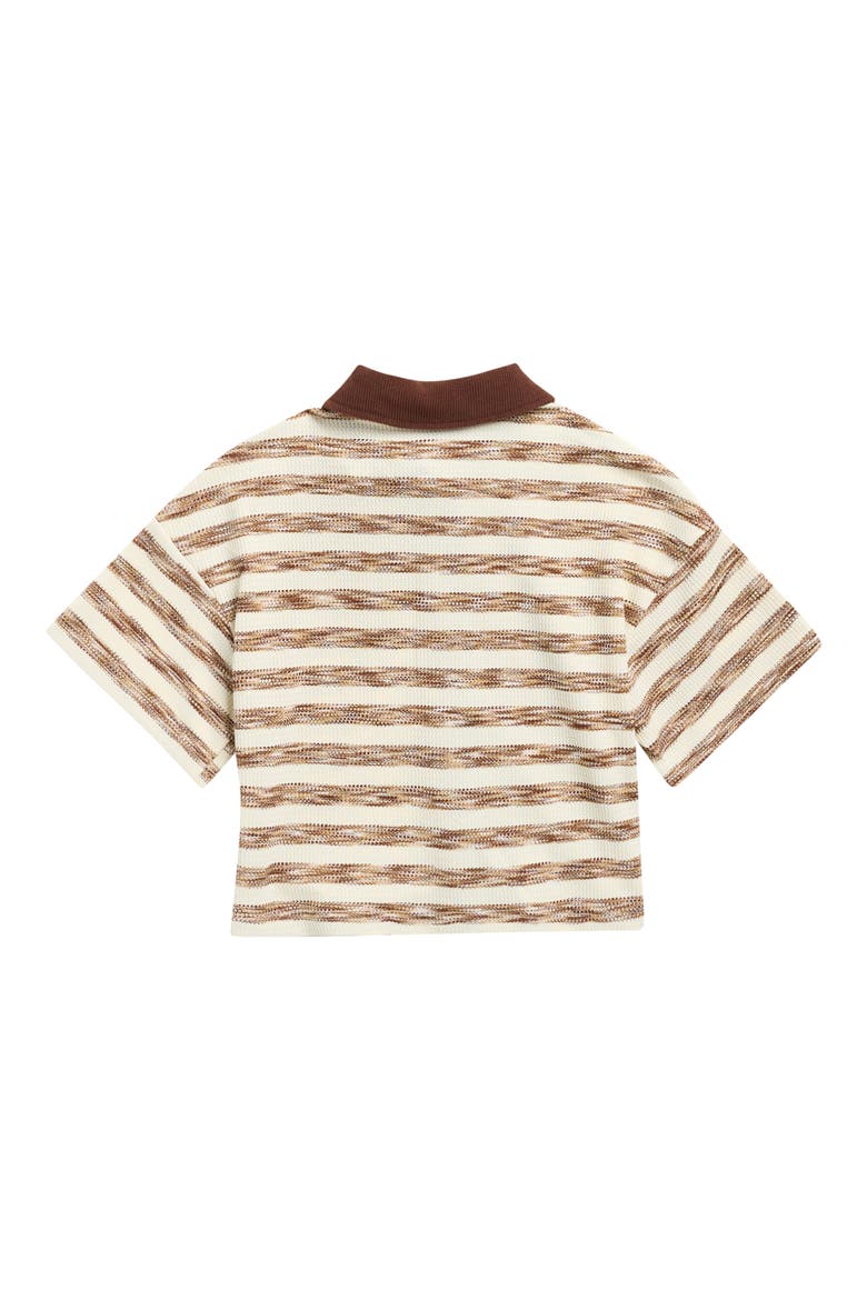 Kids' Striped Knit Shirt, Alternate, color, CREAM/ BROWN