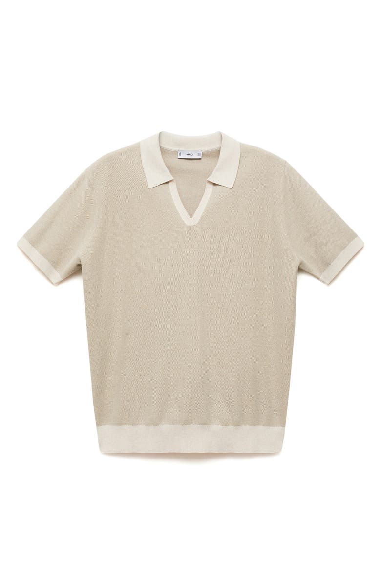 MANGO Structured Contrast Polo Shirt, Alternate, color, Light/ Pastel Grey