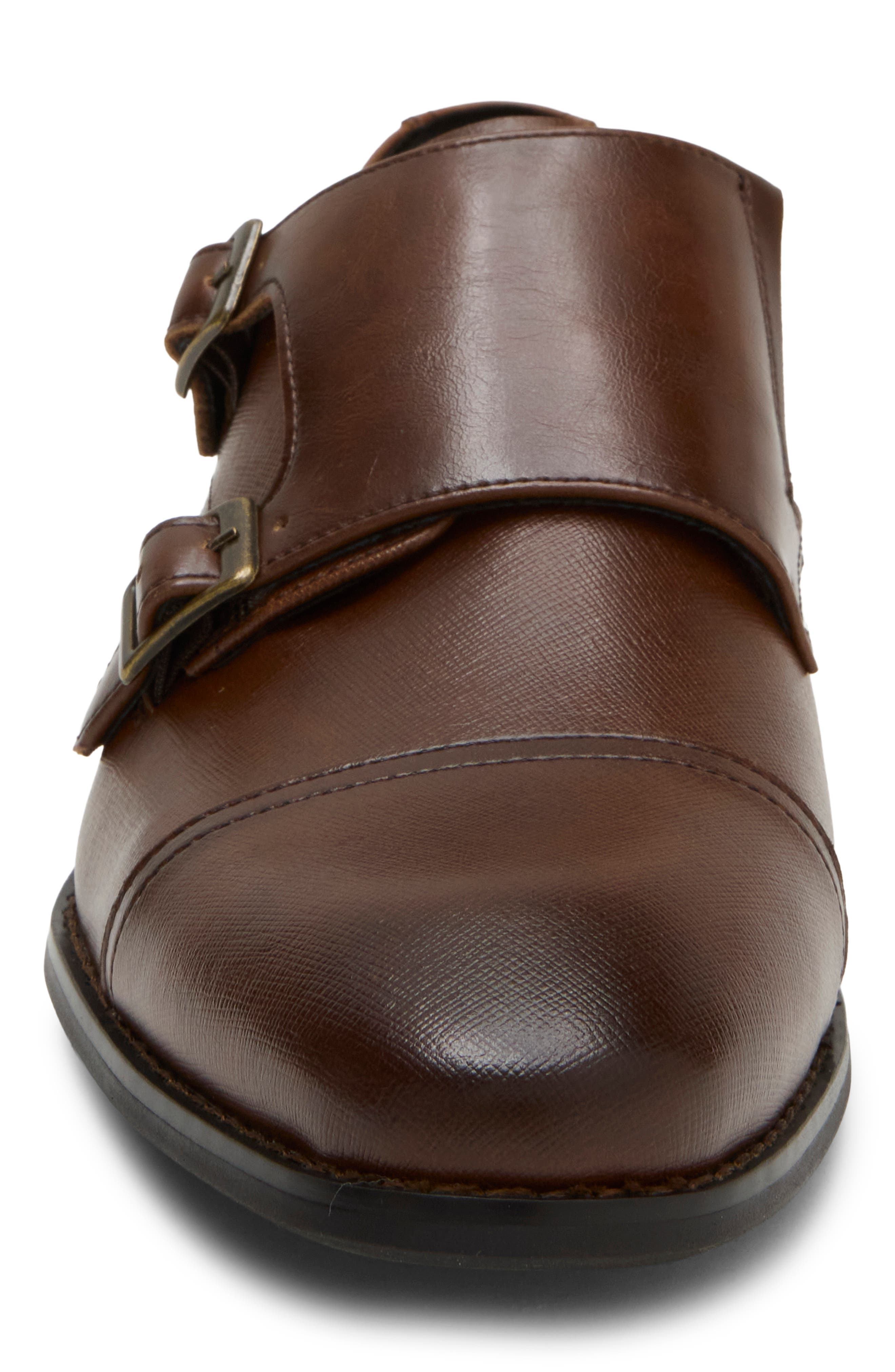 Savey Double Monk Strap Shoe, Alternate, color, BROWN