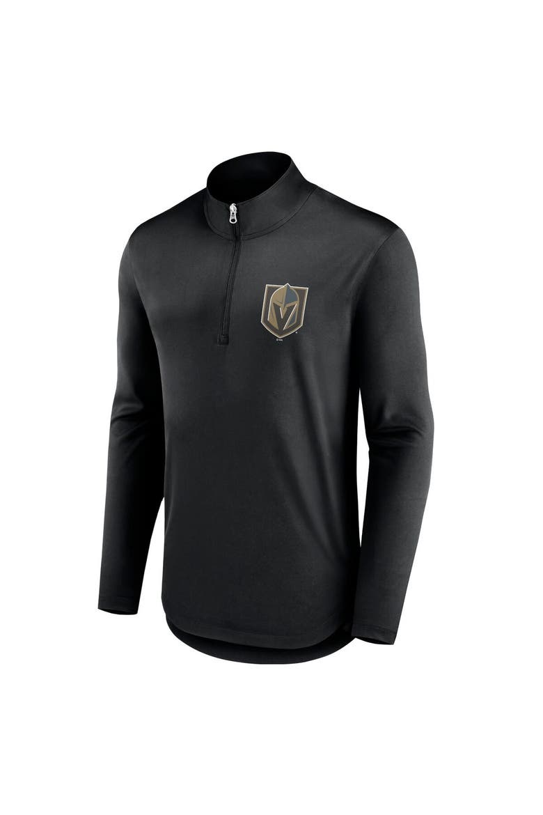 Men's Fanatics Branded Black Vegas Golden Knights Mock Neck Quarter-Zip Top, Alternate, color, Black