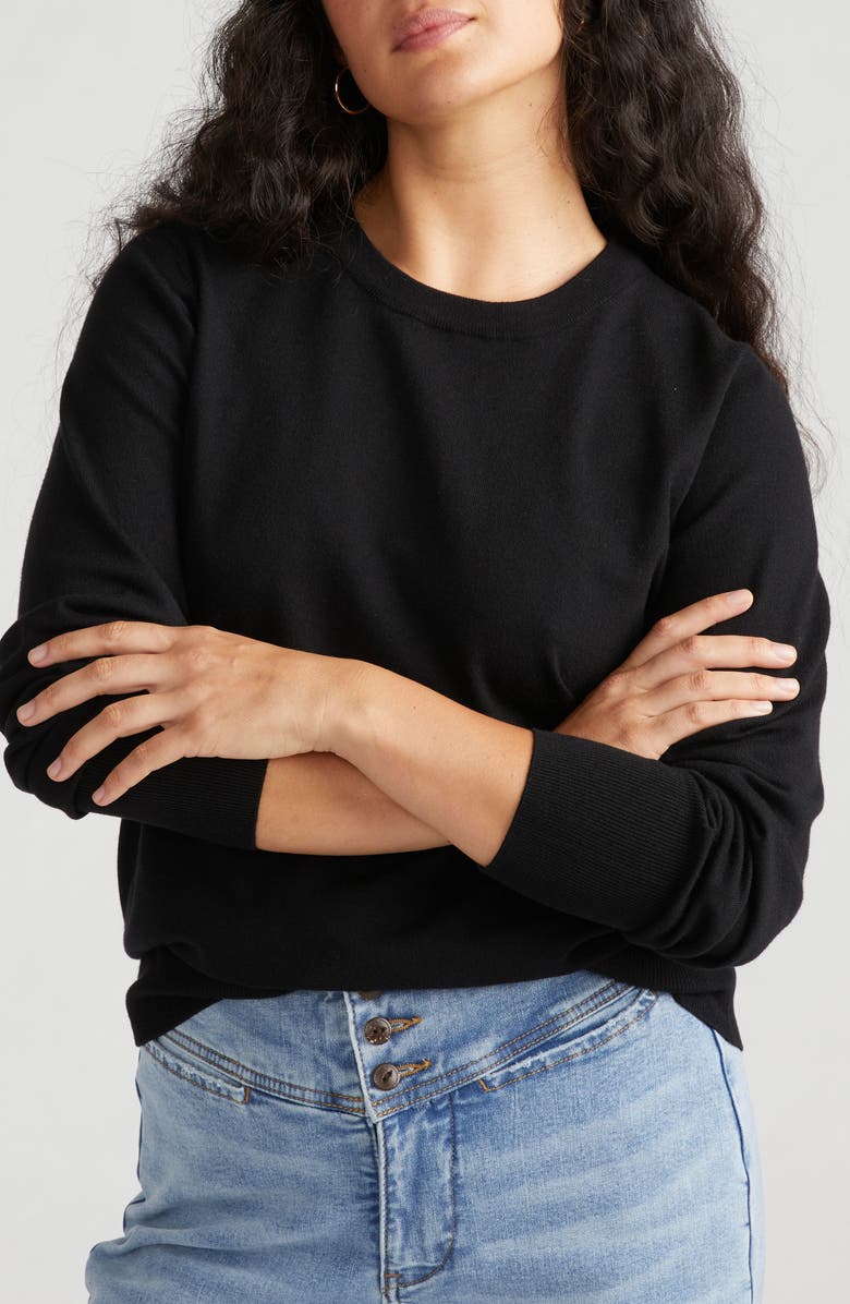 Universal Standard Crewneck Sweater, Main, color, Black