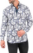 Maceoo Einstein Bamboo Print Cotton Button-Up Shirt