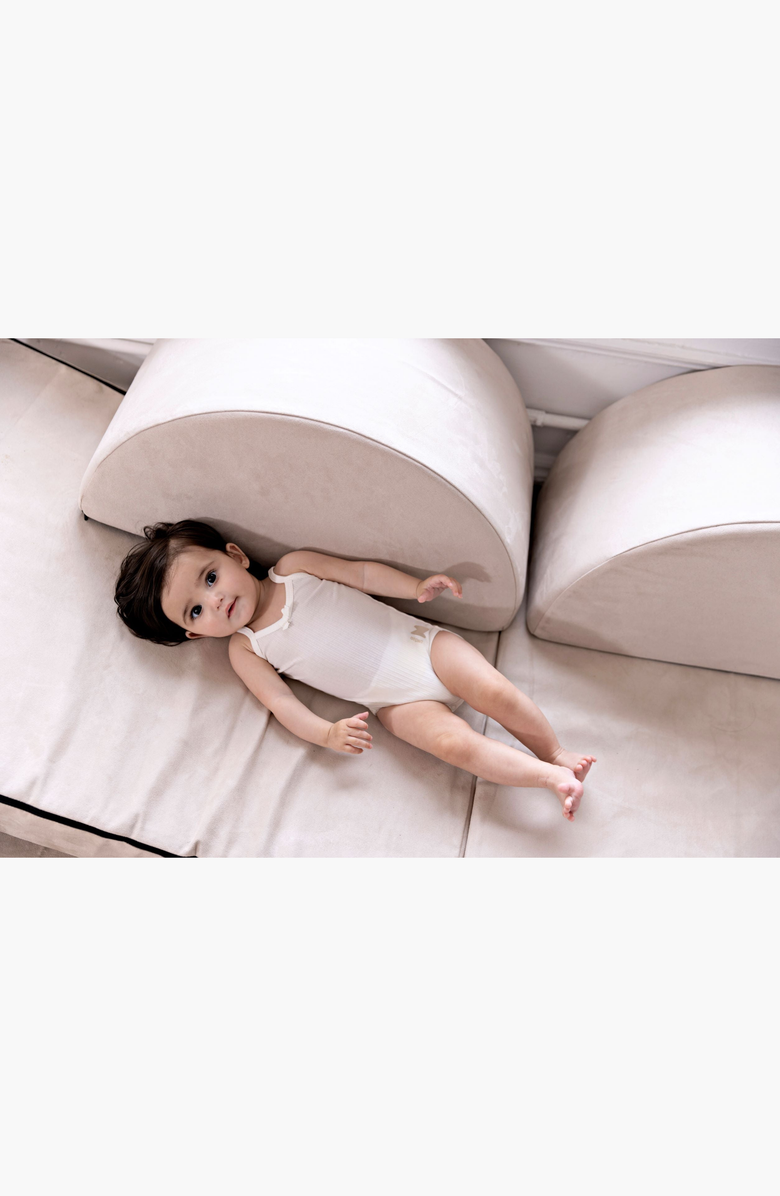 NoggiWear Ribbed Girls Bodysuit, Alternate, color, Mauve / White