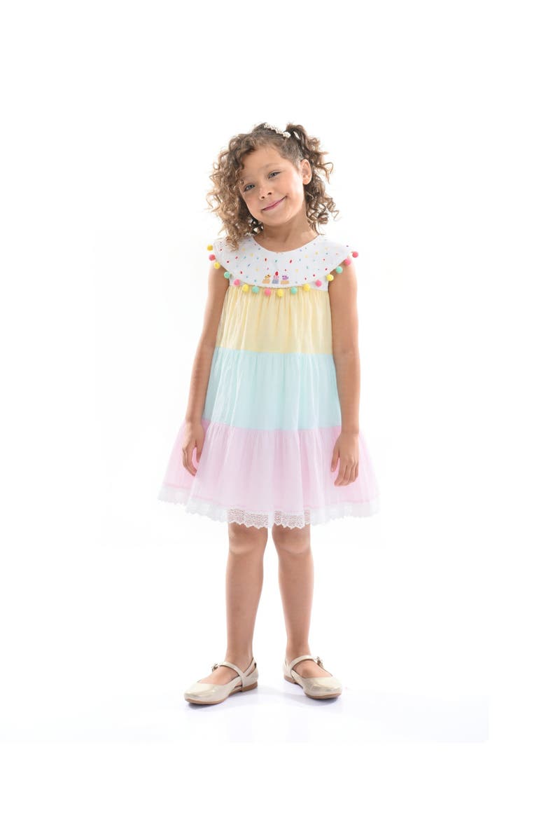 Layered Pom Dress, Alternate, color, Pink