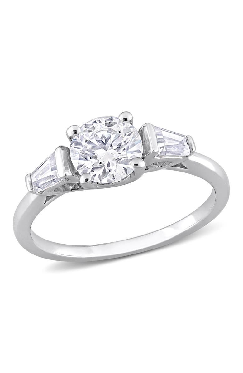 Julianna B. Moissanite 3-Stone Ring Sterling Silver, Main, color, Sterling Silver