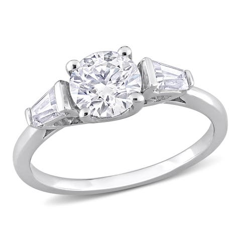 Moissanite 3-Stone Ring Sterling Silver