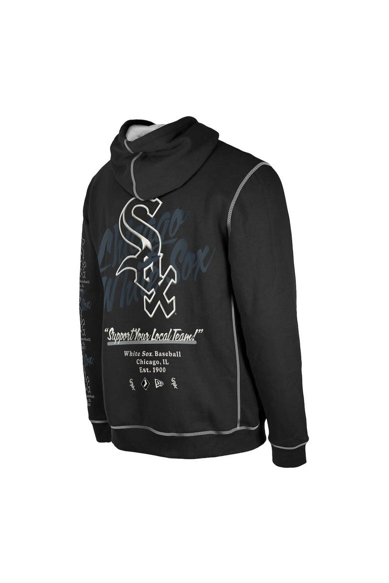 Men's New Era Black Chicago White Sox Team Split Pullover Hoodie, Alternate, color, Black