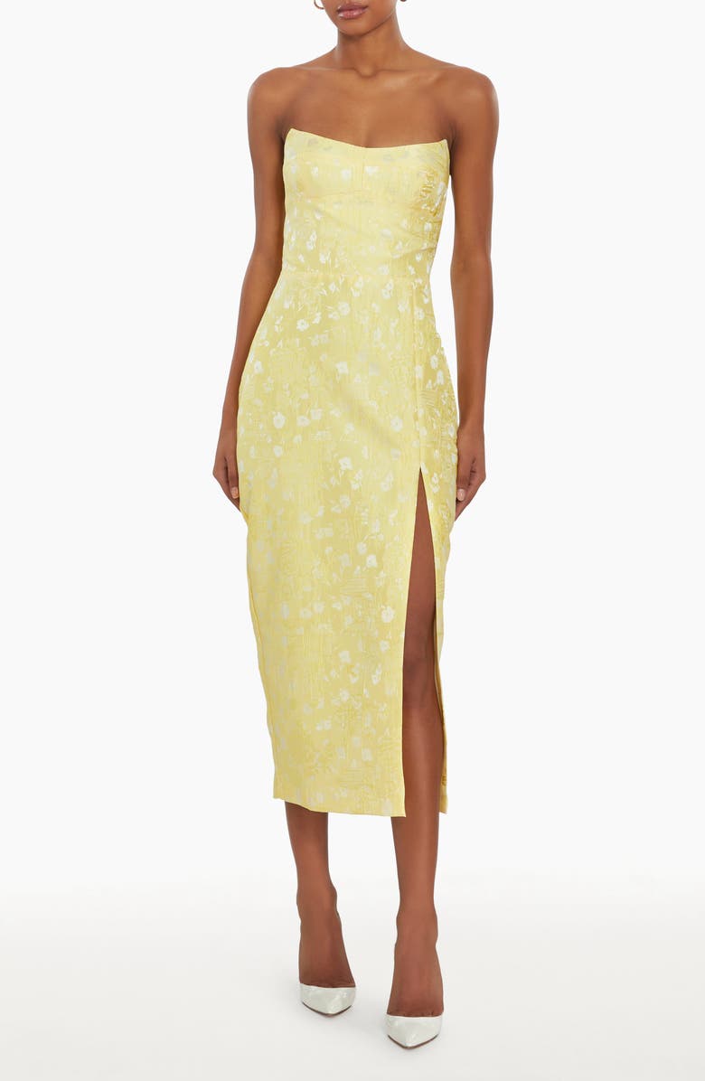 Amanda Uprichard Ivy Floral Strapless Midi Dress, Main, color,