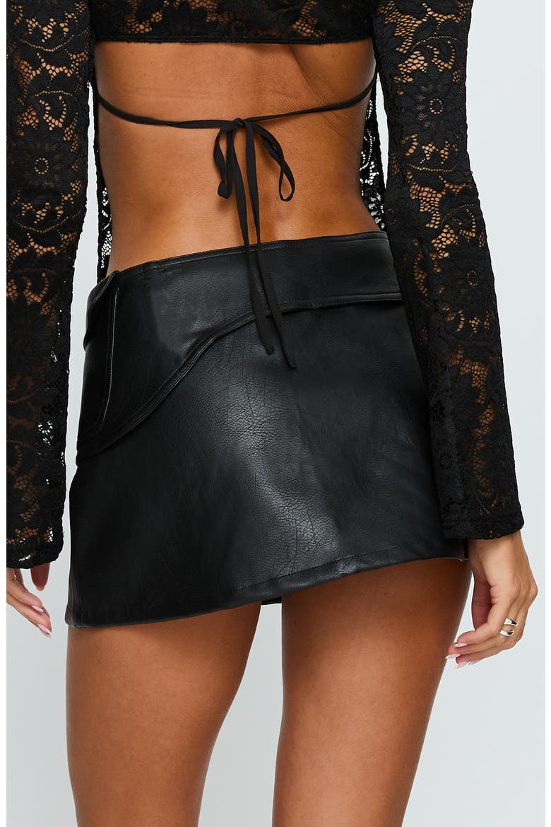 Sonic Sound Faux Leather Cargo Miniskirt, Alternate, color, BLACK