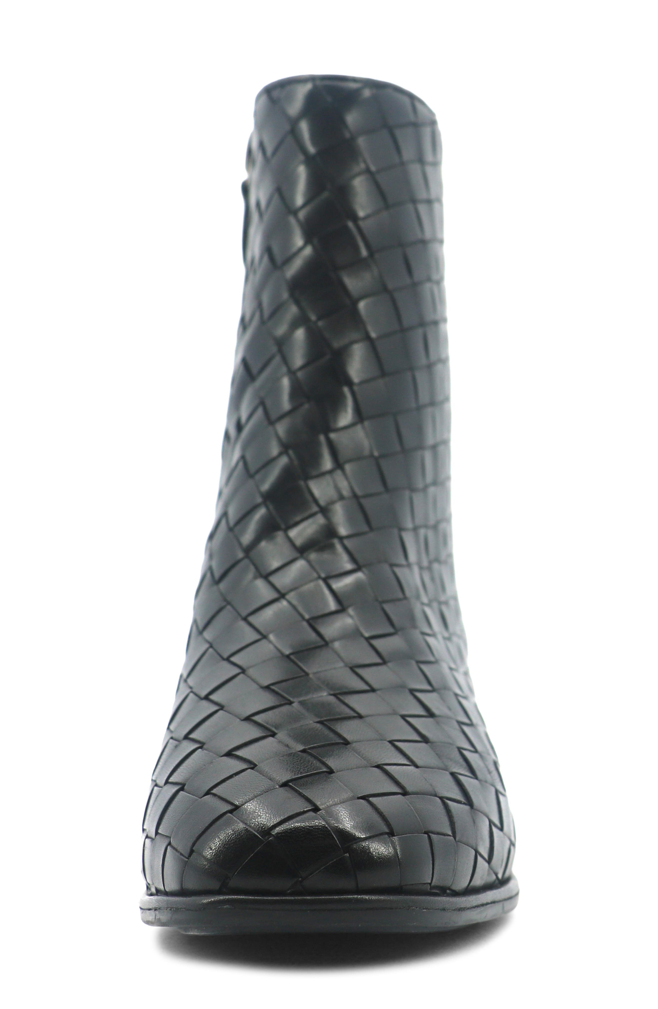 Gentle Souls Elodie Woven Bootie, Alternate, color, Black Leather