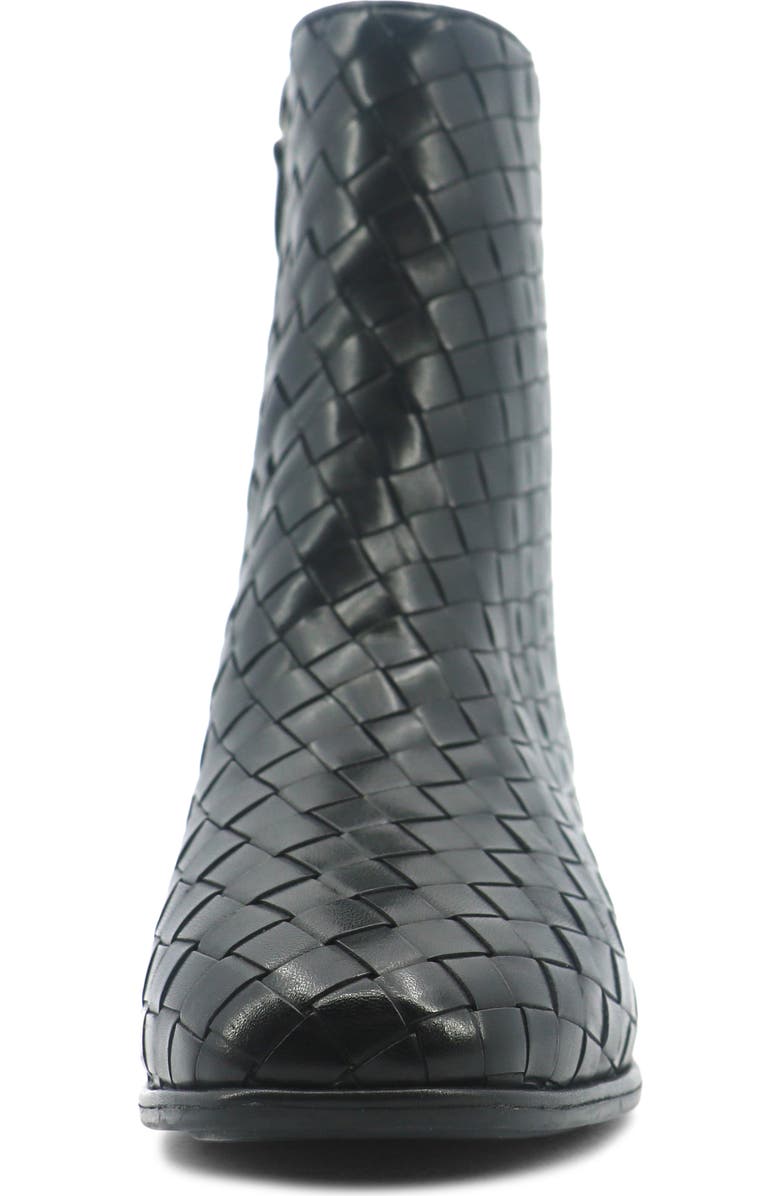 Gentle Souls Elodie Woven Bootie, Alternate, color, Black Leather
