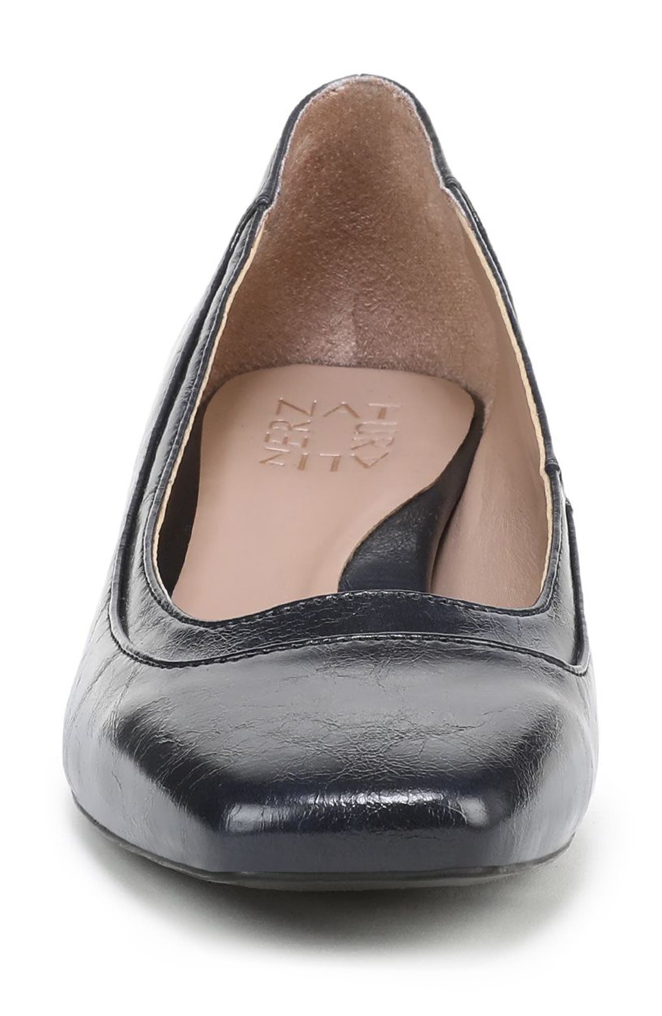 Naturalizer Huntley Square Toe Pump, Alternate, color, Navy Faux Leather