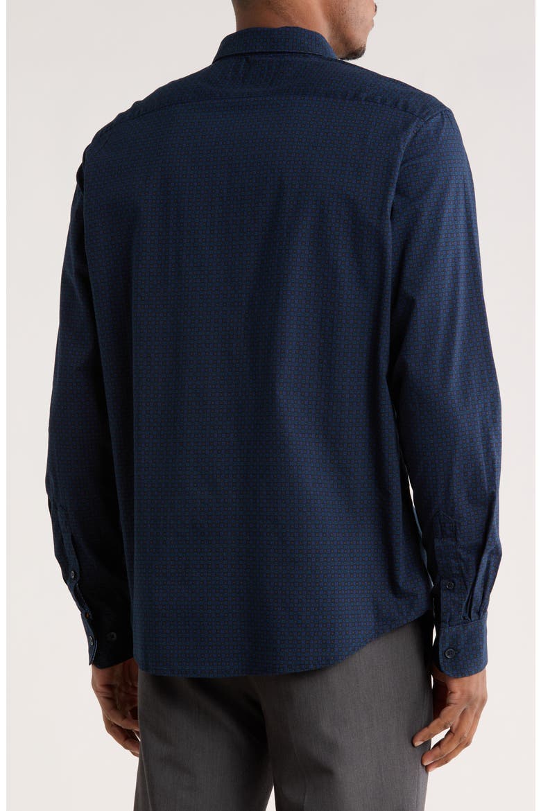 Medallion Print Dress Shirt, Alternate, color, BLUE