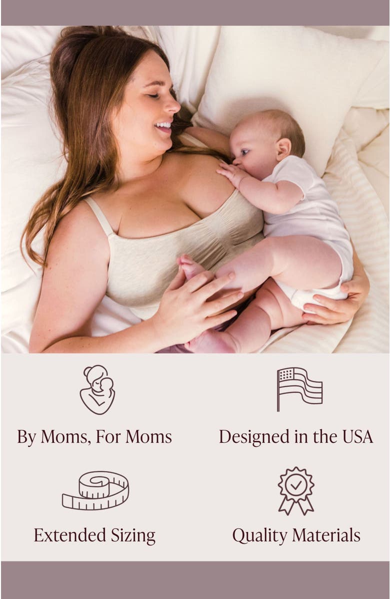 Kindred Bravely Sublime Hands-Free Pumping Lounge & Sleep Bra- Fits sizes 30B - 46D, Alternate, color, Oatmeal Heather