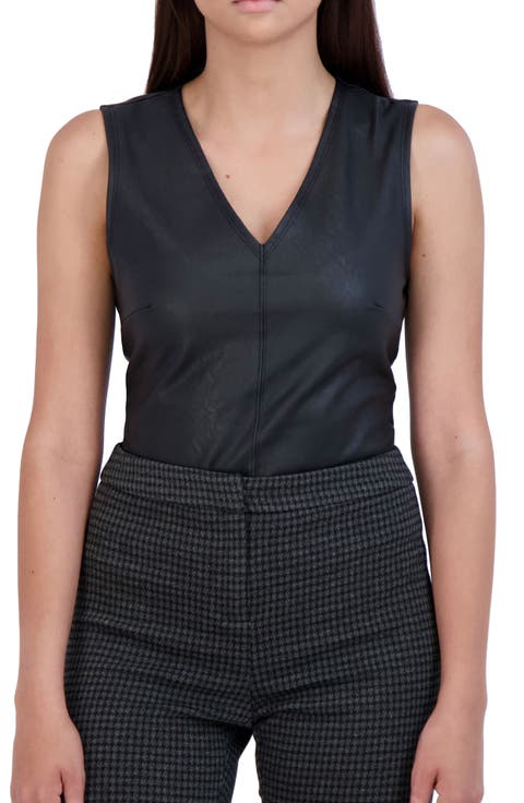 Faux Leather Bodysuit