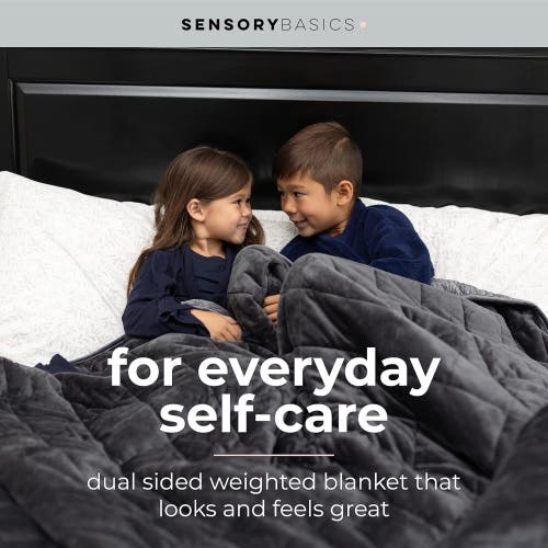 Sensory Basics Weighted Blanket, 8 Lbs, 60x88 Inch, Twin, Sensory Compression In Gray