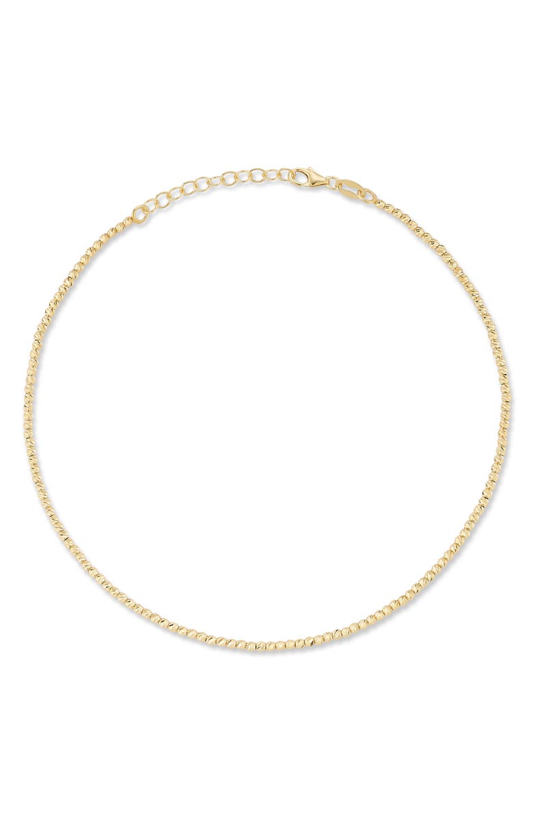 Ember Fine Jewelry <p>14K Gold Diamond Cut Ball Anklet</p>, Main, color, Gold