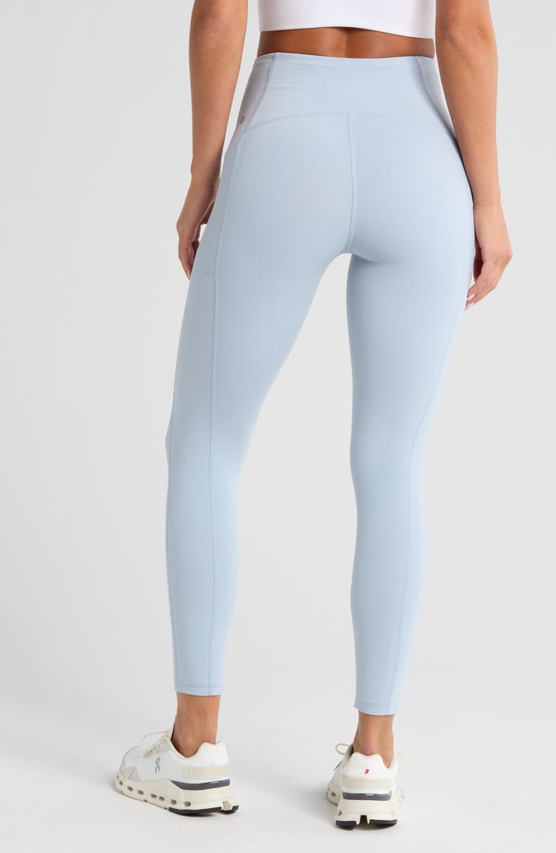 Zella Studio Luxe High Waist Pocket 7/8 Leggings, Alternate, color, Blue Fog