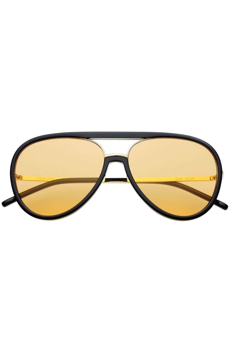 FREYRS Eyewear Shay Aviator Sunglasses, Main, color, Black / Soft Amber