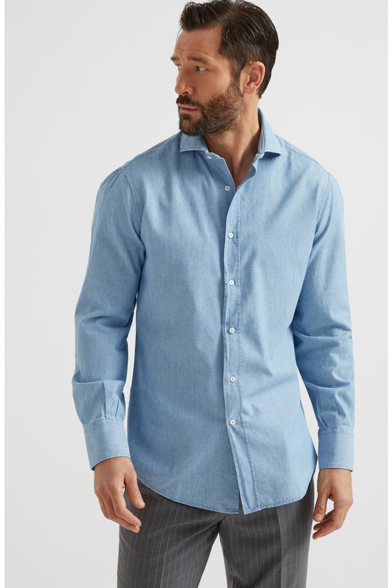 Chambray shirt, Alternate, color, Medium Denim