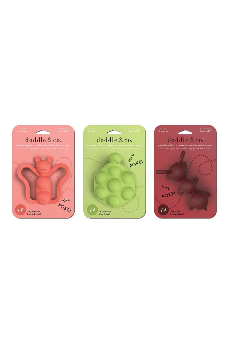 3-Pack Critter Teether Toys, Main, color, MULTI