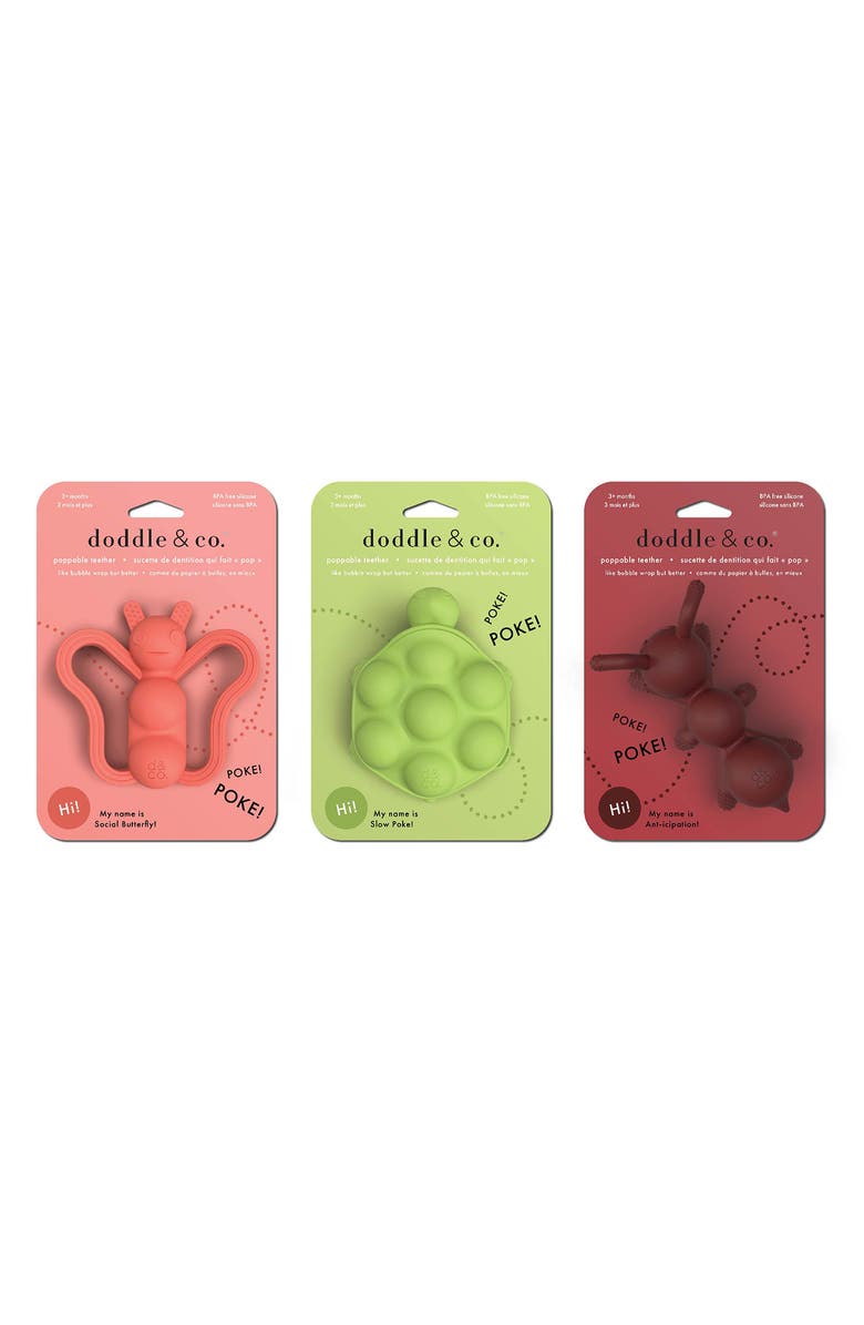 Doddle & Co. 3-Pack Critter Teether Toys, Main, color, Multi