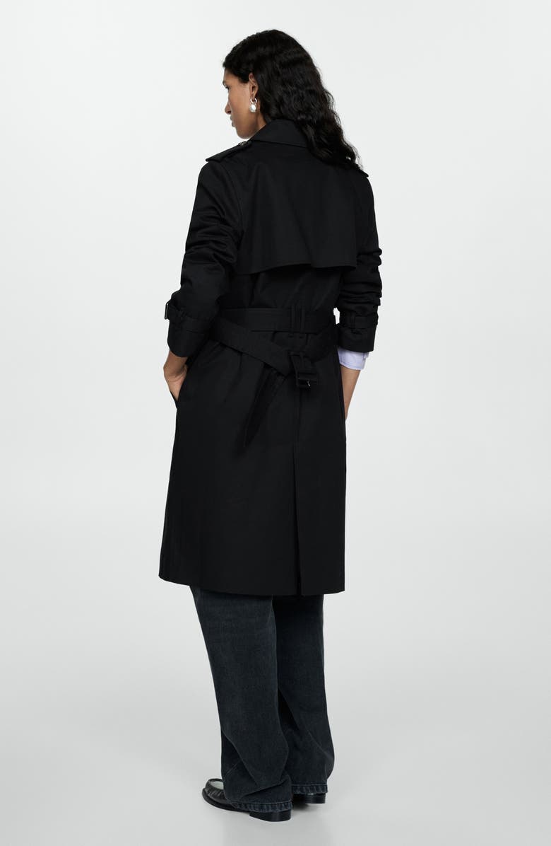 MANGO Classic Double Breasted Water Repellent Cotton Trench Coat, Alternate, color,