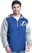 G-III SPORTS BY CARL BANKS Men's G-III Sports by Carl Banks Blue/Gray Tampa Bay Lightning Lateral Half-Zip Hoodie Jacket