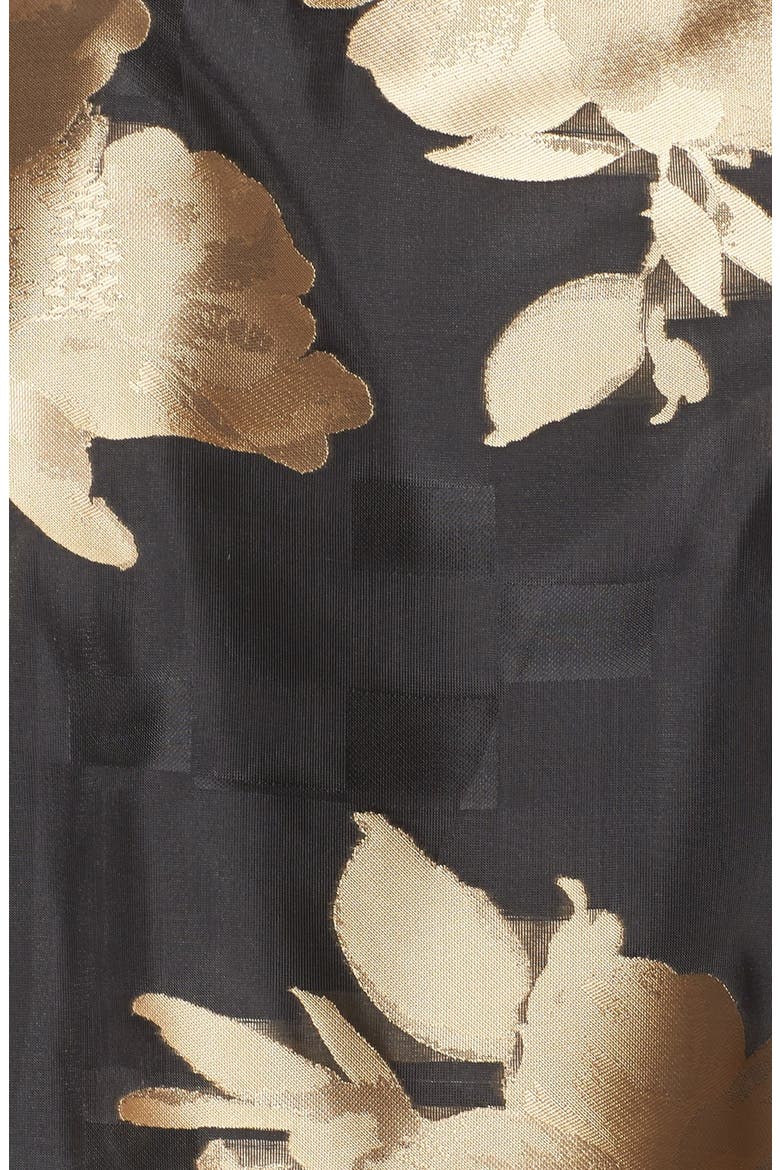Burnout Floral Fit & Flare Dress, Alternate, color, BLACK/ GOLD