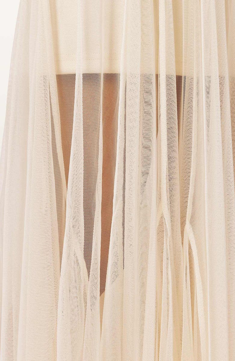 AllSaints Harmonia Mesh Maxi Dress, Alternate, color, Tofu White