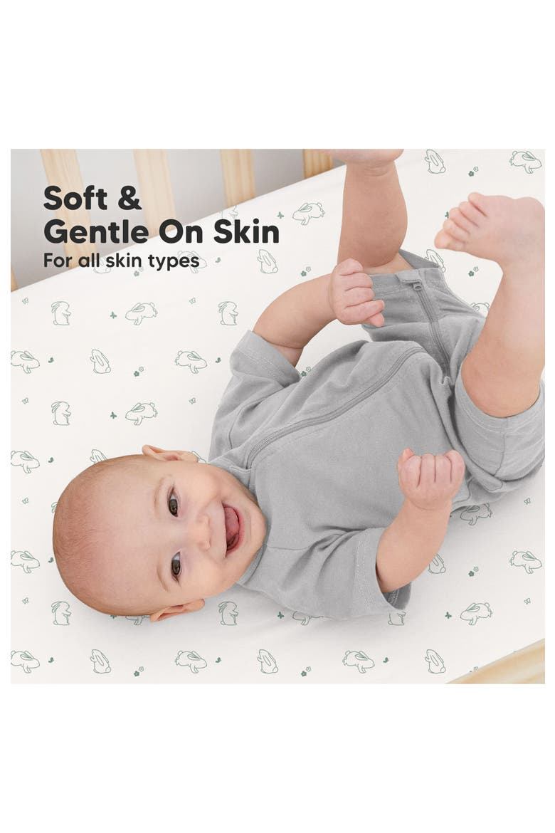 Soothe Fitted Crib Sheet, Alternate, color, Bunnies