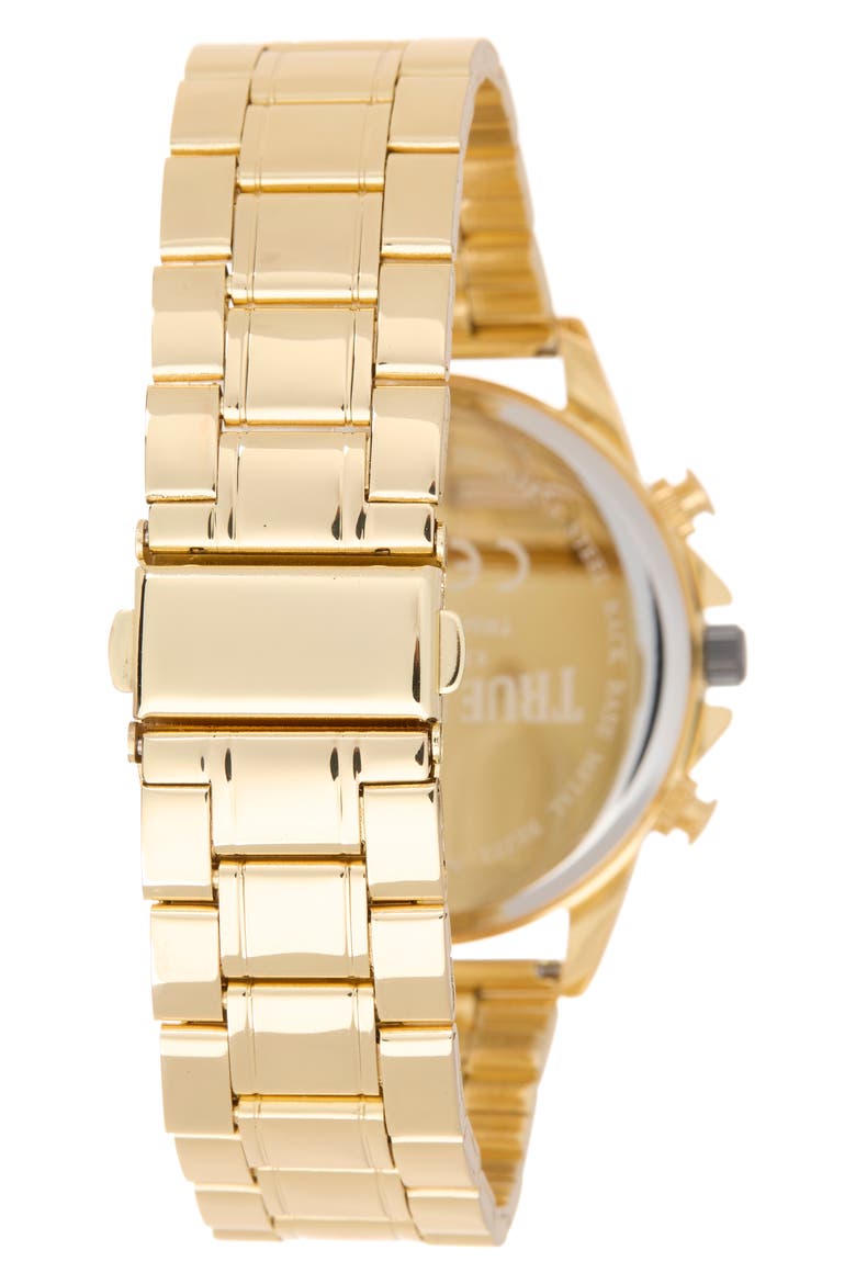 4-Piece Round Chronograph Watch & Bracelet Set, Alternate, color, GOLD
