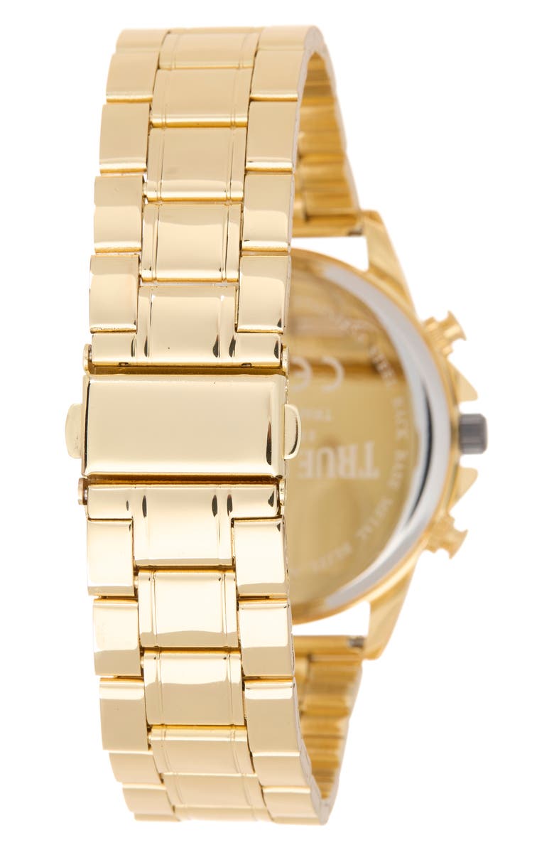 True Religion 4-Piece Round Chronograph Watch & Bracelet Set, Alternate, color, Gold