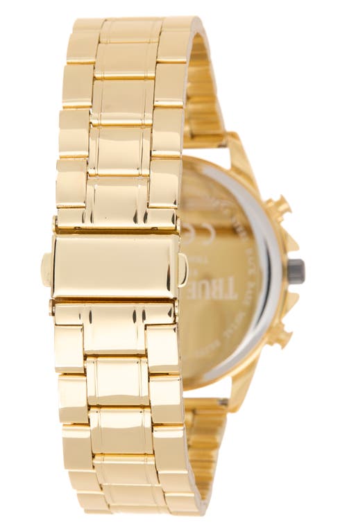 True Religion 4-piece Round Chronograph Watch & Bracelet Set In Gold
