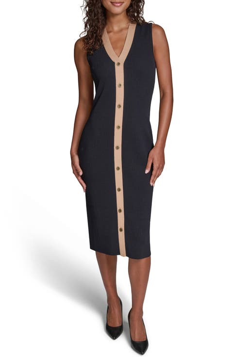 Sleeveless Rib Midi Sweater Dress