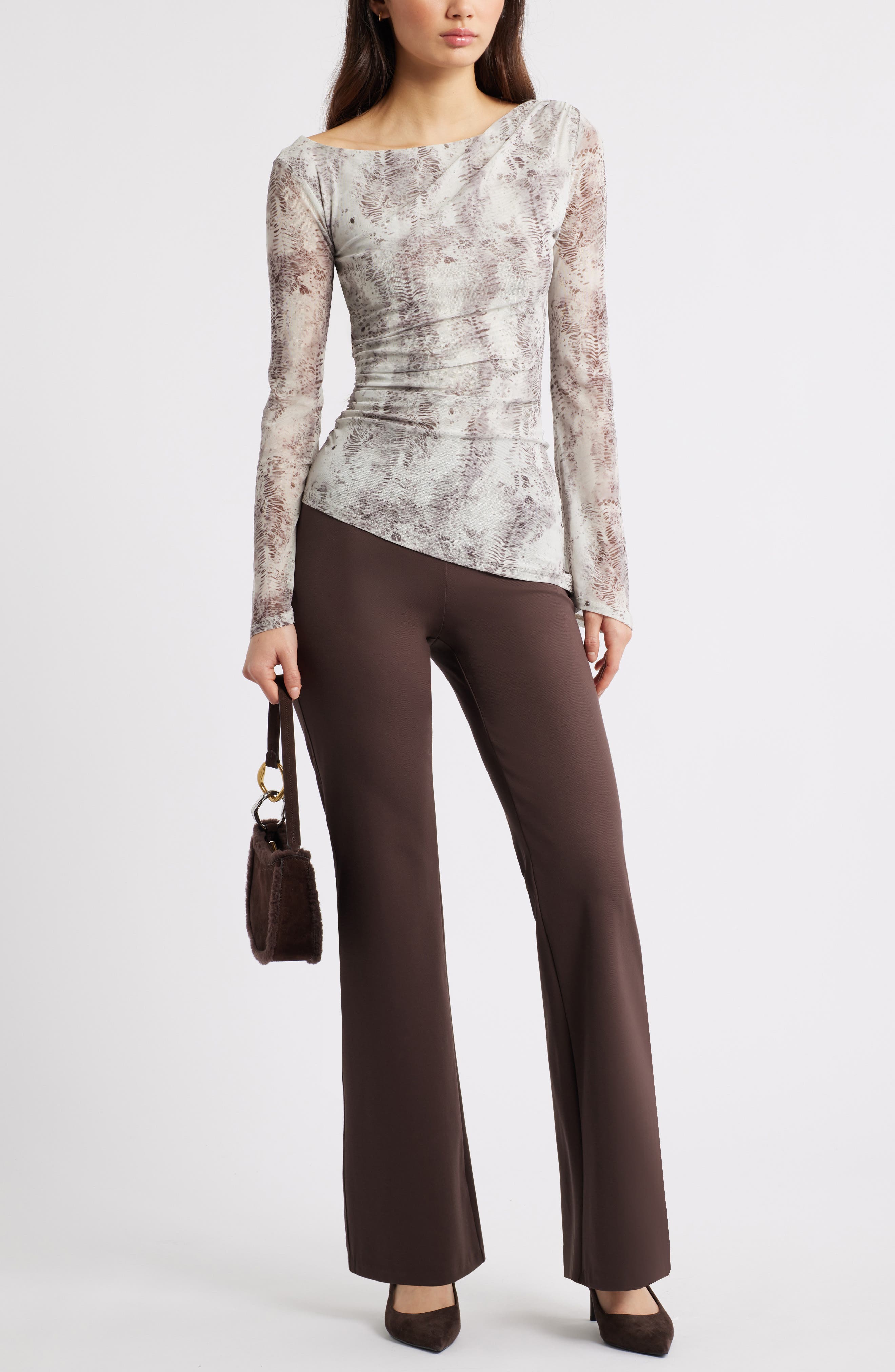 Mesh Bell Sleeve Top - image 4