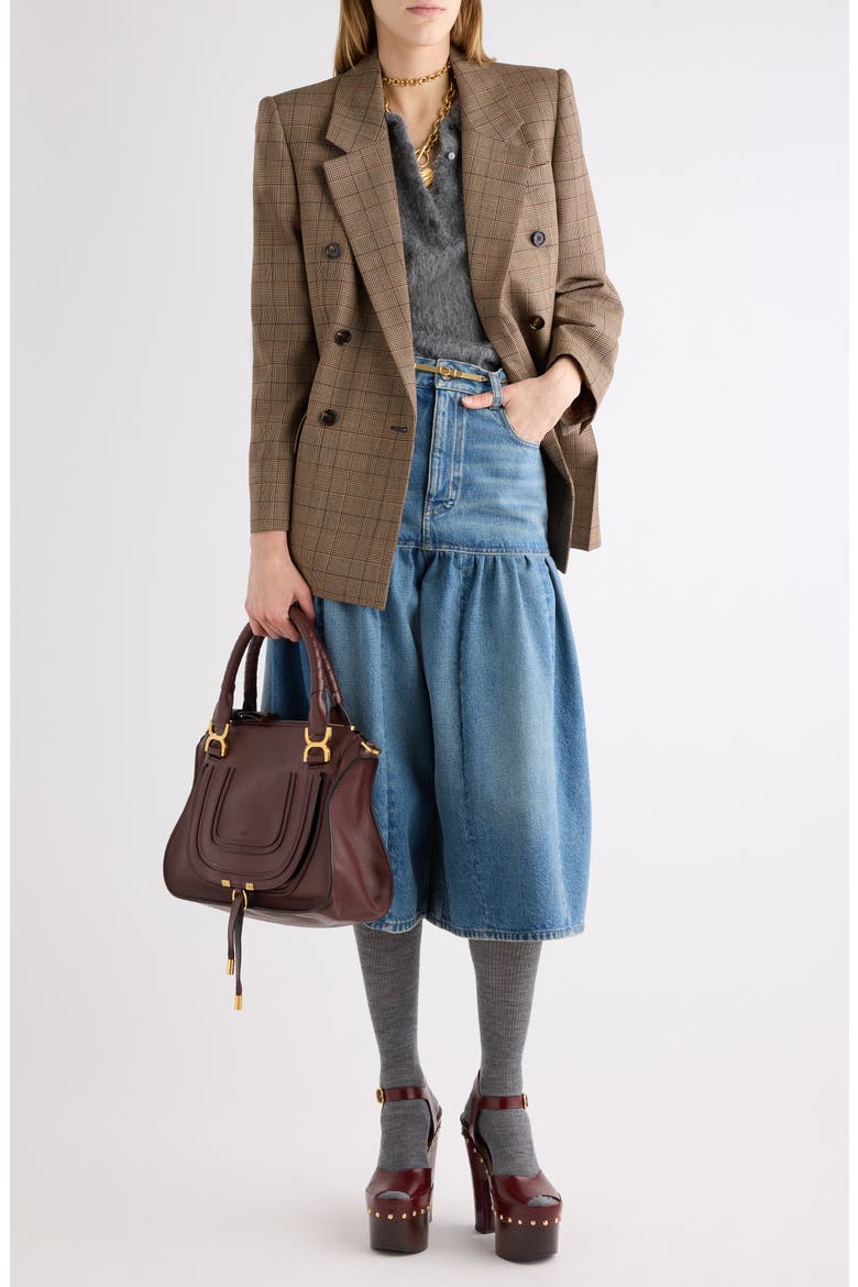 Check Double Breasted Wool Blazer, Alternate, color, BROWN/ BEIGE